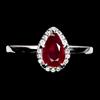 Egemdiamond 925 Anello Argento Sterling Pera Rubino 7x5mm Naturale Gemma No USA Import Tasse