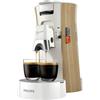 Philips Senseo Select Macchina per caffè a cialde - Intensità Plus, funzione Memo per 3 specialità di caffè, Crema Plus, prodotto ecologico con 37% plastica a base biologica, bianco seta (CSA240/05)