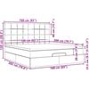 vidaXL Ottomana con materasso e LED in tessuto marrone scuro 160x200 cm