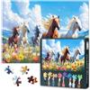 Merkloos Puzzle per adulti con motivo equino, 1000 pezzi, dimensioni 70 x 50 cm, con soggetto animalesco, ideale per il tempo libero