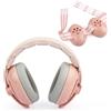 Merkloos Cuffie per bambini con riduzione del rumore di 25 dB, regolabili, di colore rosa chiaro, adatte a bambini da 0 a 4 anni