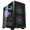 Merkloos Case per PC, formato Mid Tower, ottimizzato per il flusso d'aria, compatibile con schede madri M-ATX, dotato di 2 ventole ARGB, adatto anche per schede madri ITX/E-ATX