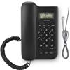 Merkloos Telefono fisso con tasti grandi, suoneria particolarmente forte, modello da tavolo, colore nero, ideale per anziani