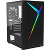 Merkloos Case per PC ATX Mid Tower, con pannello laterale in vetro temperato, 1 ventola ARGB da 120mm, senza necessità di attrezzi, colore nero, ideale per il gaming