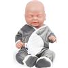 Vollence 36 cm Bambola Completamente in Silicone, Che Dorme, Non Bambola in Vinile, Occhi Chiusi realistica Reborn, Bambino Neonato Sensazione Vera - Ragazzo