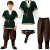 Mishopy Costume da arciere medievale per bambini, con due pezzi a tunica, cintura da cavaliere, pirata, arciere, cosplay, carnevale, Halloween, feste