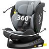 Kiby® Seggiolino Auto Comfy-Fix, ISOFIX i-Size 40-150 cm, Rotazione 360°, Reclinabile, Poggiatesta Regolabile, Contro e Fronte Marcia