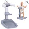 Mechprip Supporto Doccia Bambini in Piedi, Supporto per Doccia Bambini Regolabile con Sedile e Base Antiscivol, Supporti per Vasca da Bagno per Bambini, Supporti Doccia Bambini dai 6 ai 36 Mesi (Panda)