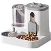 Generisch Distributore automatico di cibo per gatti, 2 in 1, con grande capacità, per cani di piccola e media taglia, pratico porta ciotola per animali domestici (grigio, taglia unica)