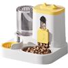 Generisch Distributore automatico di cibo per gatti, 2 in 1, con grande capacità, per cani di piccola e media taglia, pratico porta ciotola per animali domestici (giallo, taglia unica)