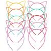 Blausky 3 fasce per capelli in plastica con orecchie di gatto, fascia sottile e antiscivolo, da donna, graziosa fascia per capelli, orecchie di gatto, per feste, balli di fine anno, colore giallo