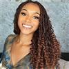 Samtress 8 confezioni di trecce all'uncinetto con estremità ricce marrone Ombre Pre Looped Dea Box trecce disordinate bohemien Hippie capelli sintetici per donne (#T30)