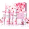EHIOG 6 Pezzi Sakura Skincare Kit,Cofanetto Regalo Donna Beauty | Detergente,Tonico,Siero,Lotion,Crema,Contorno Occhi,Lenitivo e Illuminante per Pelli Secche e Opache,Cura Quotidiana