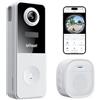 ieGeek Videocitofono Wifi Senza Fili Esterno 2K 3MP, Vista Panoramica 180° | Citofono con Telecamera, IP65, Rilevazione Umana PIR, Audio Bidirezionale, Batteria Ricaricabile, Visione Notturna, 2.4 GHz