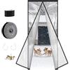 SWAWIS Tenda Termica Magnetica per Porte 90×210cm in EVA con Velcro | Motivo Water Cube, Chiusura Automatica, Impermeabile e Antivento, per Balconi, Camere da Letto, Cucine