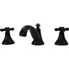 C-Juzarl Rubinetto per lavandino a 3 fori, rubinetto vintage lavabo da bagno, rubinetto lavabo con acqua calda e fredda, rubinetto per bagno (nero)