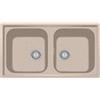 PLADOS Lavello composito Plados PL0862 due vasche + tagliere legno (Avena)
