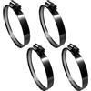 HAISHANG 4 Pezzi Fascette Metalliche Stringitubo Regolabile 91-114mm, Nero | Fascetta Stringitubo Acciaio Inox 304 A2 V2A per Tubo, Piscina, Giardino