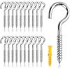 Joybble 20 ganci a vite aperti M4 x 50 mm in acciaio inox con tasselli, ganci a vite per appendere legno e parete