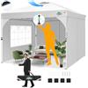 COBIZI Gazebo Pieghevole 3x3 Impermeabile | Gazebo Campeggio con Prese d'aria, Tubi Fluorescenti e 4 Sacchi di Sabbia, UPF 50+,Bianco