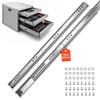 VEVOR Guide Telescopiche per Cassetti 90 cm, Portata Max. 120,2 kg 1 Paio | Montaggio Laterale, Estensione Totale a 3 Sezioni con Cuscinetti a Sfera, Acciaio al Carbonio, con Viti e Dadi, per Armadi