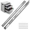 VEVOR Guide Telescopiche per Cassetti 70 cm, Portata Max. 120,2 kg, 1 Paio | Montaggio Laterale, Estensione Totale a 3 Sezioni con Cuscinetti a Sfera, Acciaio al Carbonio, con Viti e Dadi, per Armadi