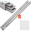 VEVOR Guide Telescopiche per Cassetti 100 cm, Portata Max. 120,2 kg 1 Paio | Montaggio Laterale, Estensione Totale a 3 Sezioni con Cuscinetti a Sfera, Acciaio al Carbonio, con Viti e Dadi, per Armadi