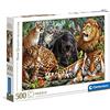 Clementoni- Puzzle Gatos Salvajes 500pzs Does Not Apply Collection-Wild Cats-500 Made in Italy, 500 Pezzi, Animali, Divertimento per Adulti, Multicolore, Medium, 35126