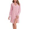 Sopesil Camicia da Notte Donna con Bottoni Vestaglia S-XXL | Premaman Allattamento a Righe Manica 3/4 Scollo V con Bottoni e Tasca Morbida Traspirante