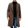 Voqeen Cappotto Uomo Lungo Doppiopetto Soprabito Colletto Rivoltato Trench | Elegante Cappotti Lunghi Invernale Slim Fit Cappottino Lungo Casual Sottile Giacconi Classico Giacca Business Caban Giaccone