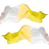 PATIKIL Velo Da Ballo Del Ventre In Seta A 59 Bianco Sfumato Giallo | 1 Coppia Sinistra+Destra, Ventaglio, Ventaglio Lungo Pieghevole, Per Donna, Per Spettacoli Di