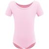 IMEKIS Tuta da Balletto per Bambina Tuta da Danza Body Manica Corta in Cotone Ginnastica Tuta Intera Ballerina Dancewear Costume da Ballo per Sala da Ballo Atletico