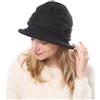 Huakunda Donne Cappello A Maglia Invernale Caldo Vintage con Accento Fiore Beanie cap Morbido Cappello A Secchiello Invernale (IT, Testo, Taglia Unica, Nero)