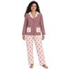 Leedya Pigiama Donna Invernale 100% Cotone - Modal - Completo Lungo Manica Lunga con Bottoni o Polsini - Modelli Vari Colori a Fiori - Morbido e Confortevole per la Notte