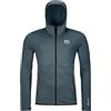 Ortovox Felpa con cappuccio da uomo in pile merino, giacca isolante per sci alpinismo, freeride e backcountry, Grigio Artico Scuro, Large