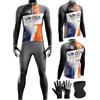 XRLQZH Tuta Ciclismo Invernale Uomo, Completo Termico Antivento MTB Maglia Manica Lunga+Pantaloni 9D Gel con Pettorina, Manica Lunga Completo Strada MTB Bici