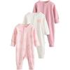 NEXT Bambina Confezione da 3 Tutine per Neonati con Zip bidirezionale | Neonato, Standard, Mid Rise, Button, 100% cotone