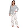 Leedya Pigiama Donna Invernale 100% Cotone - Modal - Completo Lungo Manica Lunga con Bottoni o Polsini - Modelli Vari Colori a Fiori - Morbido e Confortevole per la Notte