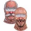 Generico Passamontagna da Sci con Volto Realistico Anziano Vecchio brontolone Novelty Full Head Winter Balaclava Funny Realistic Face Ski Mask for Adults