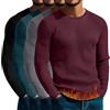 Otuuz 4 Maglie Termiche da Uomo a Maniche Lunghe, Set di Colori | Maglie Termiche Da Uomo a Maniche Lunghe in Maglia a Coste, Girocollo, Vestibilità Slim Ed Elastiche Come Strato Base