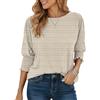 Cuptacc Maglietta da donna a maniche a 3/4, girocollo, casual, basic | Polsino smock, maniche a tre quarti, elasticizzato, lavorato a maglia, alla moda, confortevole, morbido, classico, elegante