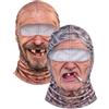 Generico Passamontagna da Sci con Volto Realistico Anziano Vecchio brontolone Novelty Full Head Winter Balaclava Funny Realistic Face Ski Mask for Adults