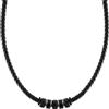 Casisto.J Collana in Pelle, Collare Collana, Catena Punk Girocollo, Nero, Acciaio Inox, Viene Fornito in Una Confezione Regalo di Gioielli, per uomo