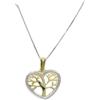 Never Say Never Collana in oro giallo 18k e oro bianco 18k a forma di cuore e albero della vita. Mamma speciale. Un regalo di cuore., cm, Oro, Non Applicabile
