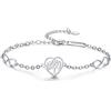 TANGPOET Braccialetto dell'amicizia in argento Sterling 925 con ciondolo a forma di albero della vita, con catena regolabile per migliori amiche, sorelle, figlia, mamma