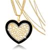 Beloved ❤️ Collana donna surise lunga con ciondolo varie forme colore argento o oro - catenina tripla anche doppio giro con smalto e cristalli