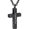 INBLUE Collana con Croce Personalizzata per Ceneri in Acciao Inossidabile Collana In Loving Memory Personalizzare Testo Croce Urna Ciondolo Supporto Ceneri Ricordo Gioielli per Uomo