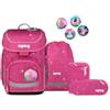 ergobag set zaino scolastico cubo set WonBearcastle - Pink | Zaino scolastico ergonomico in set classico da 5 pezzi, ideale per la prima elementare e la scuola quotidiana