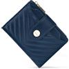 Sunpour Piccolo portafoglio bifold delle donne RFID, titolare della carta | 12 scomparti per carte, 3 finestre per documenti, manica rimovibile, tasca portamonete con cerniera, tasca per banconote