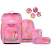 ergobag set zaino scolastico cubo set Girl PowBear - Pink | Zaino scolastico ergonomico in set classico da 5 pezzi, ideale per la prima elementare e la scuola quotidiana